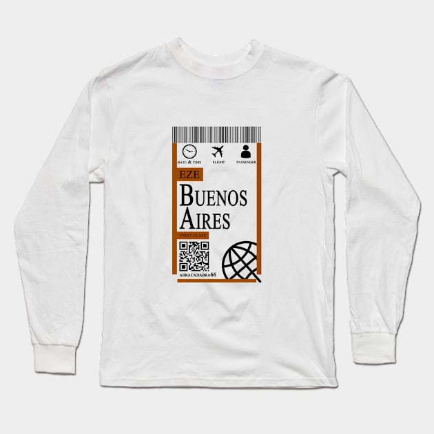 buenos aires flight ticket boarding pass Long Sleeve T-Shirt by 